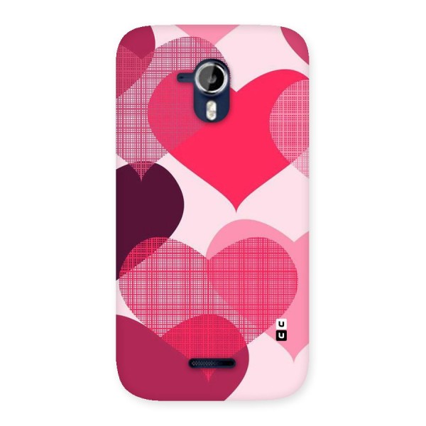Check Pink Hearts Back Case for Micromax Canvas Magnus A117