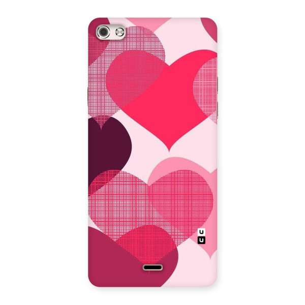 Check Pink Hearts Back Case for Micromax Canvas Silver 5
