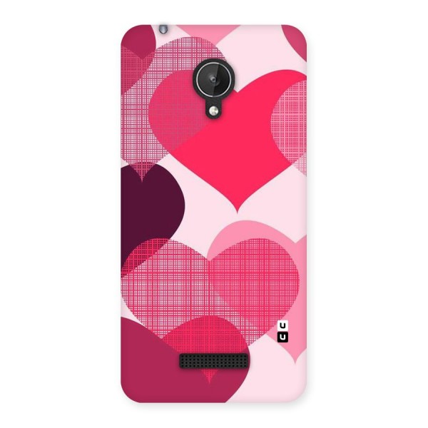 Check Pink Hearts Back Case for Micromax Canvas Spark Q380