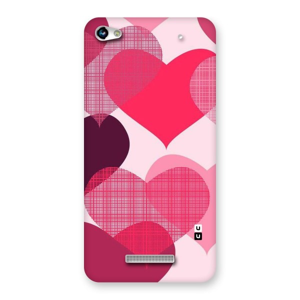 Check Pink Hearts Back Case for Micromax Hue 2