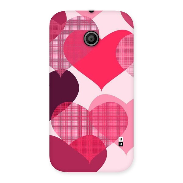 Check Pink Hearts Back Case for Moto E
