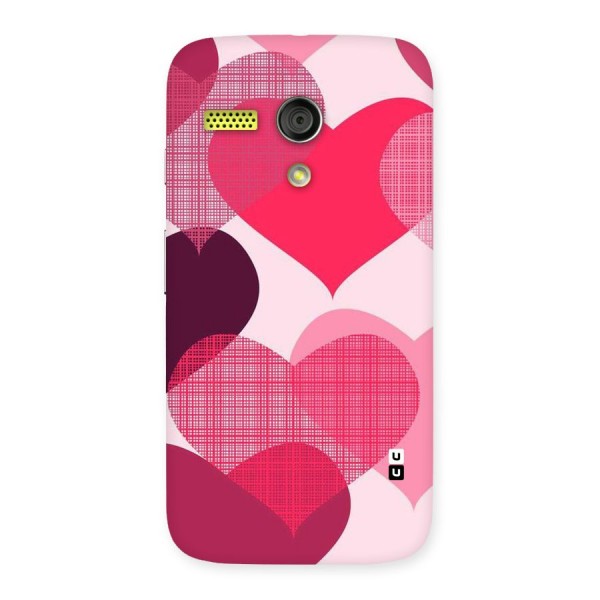 Check Pink Hearts Back Case for Moto G