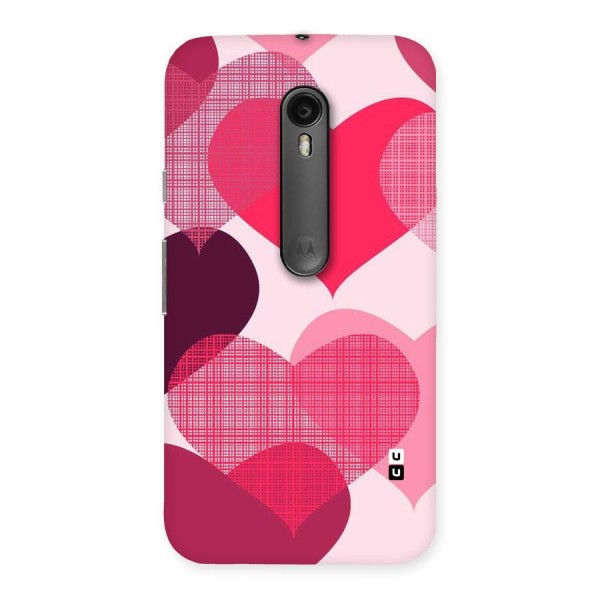 Check Pink Hearts Back Case for Moto G3