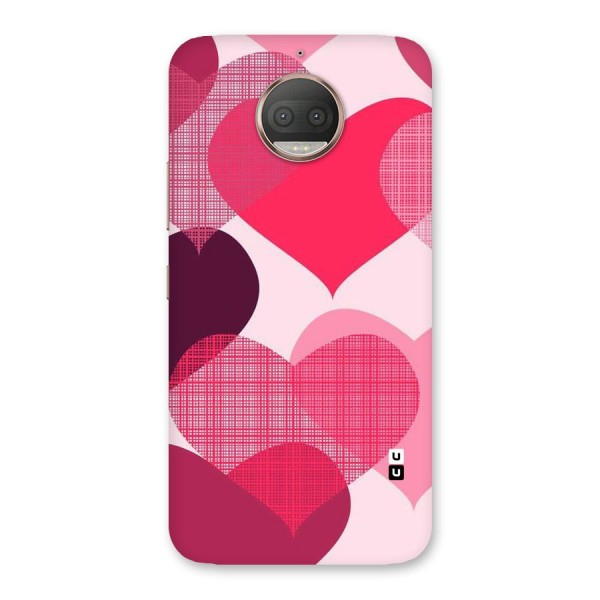Check Pink Hearts Back Case for Moto G5s Plus