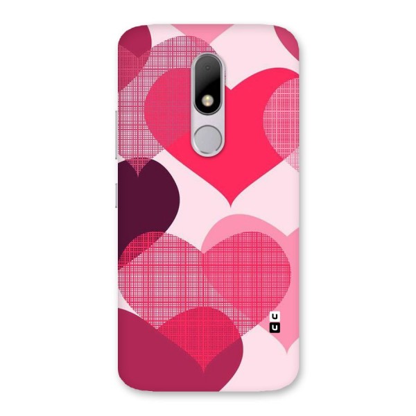 Check Pink Hearts Back Case for Moto M
