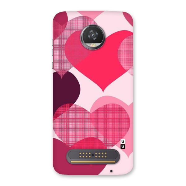 Check Pink Hearts Back Case for Moto Z2 Play