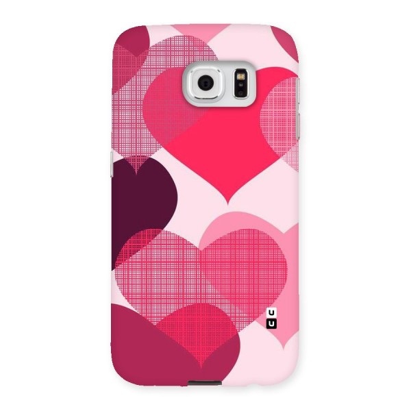 Check Pink Hearts Back Case for Samsung Galaxy S6