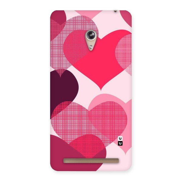 Check Pink Hearts Back Case for Zenfone 6