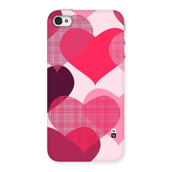 Check Pink Hearts Back Case for iPhone 4 4s