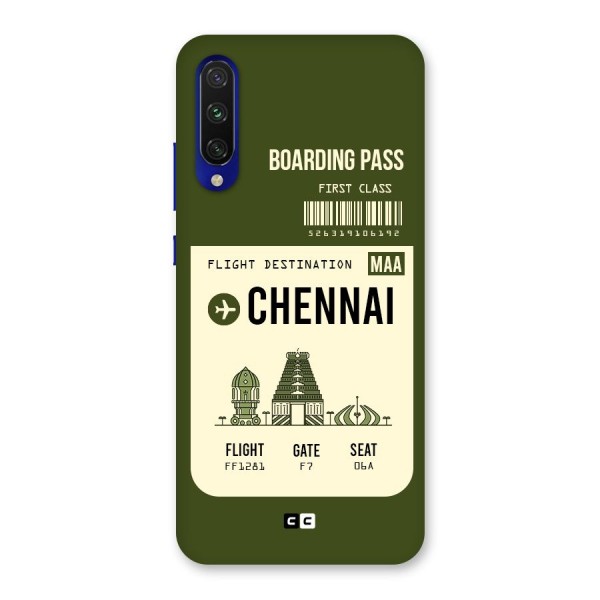 Chennai Boarding Pass Back Case for Mi A3