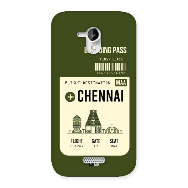 Chennai Boarding Pass Back Case for Micromax Canvas HD A116