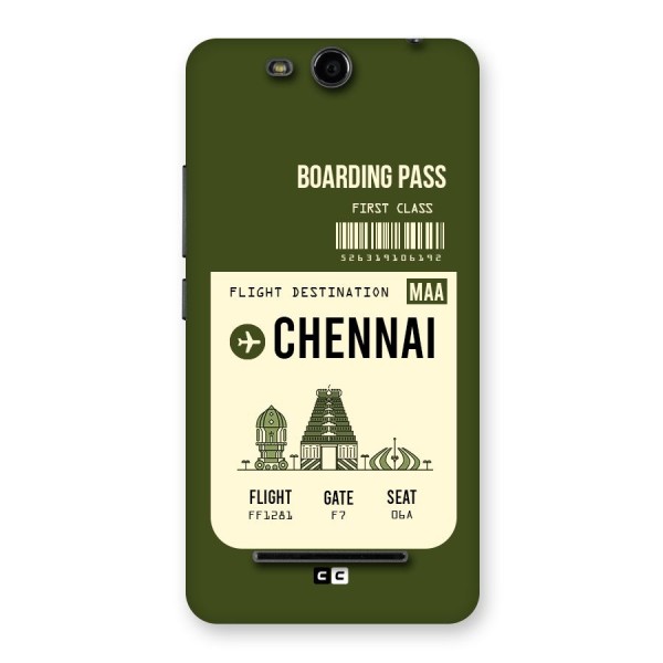 Chennai Boarding Pass Back Case for Micromax Canvas Juice 3 Q392