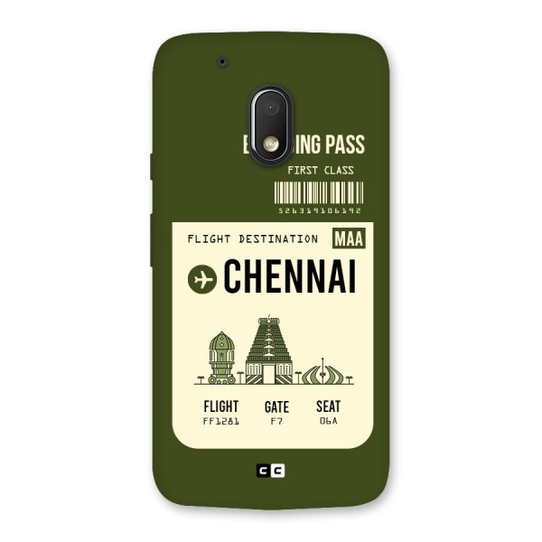 Chennai Boarding Pass Back Case for Moto G4 Play