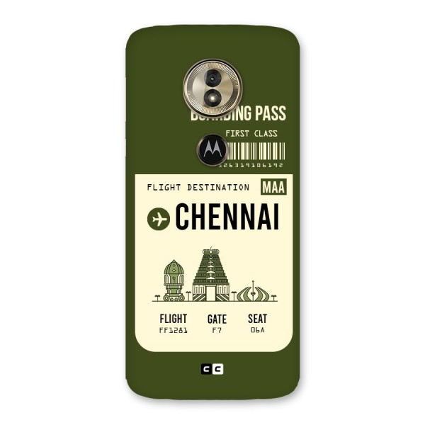 Chennai Boarding Pass Back Case for Moto G6 Play