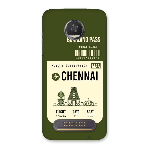 Chennai Boarding Pass Back Case for Moto Z2 Play