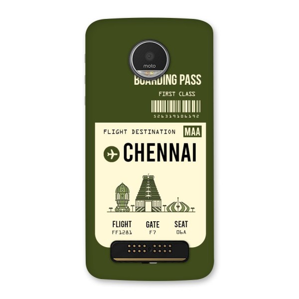 Chennai Boarding Pass Back Case for Moto Z Play