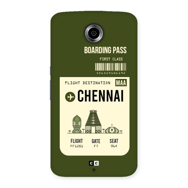 Chennai Boarding Pass Back Case for Nexsus 6