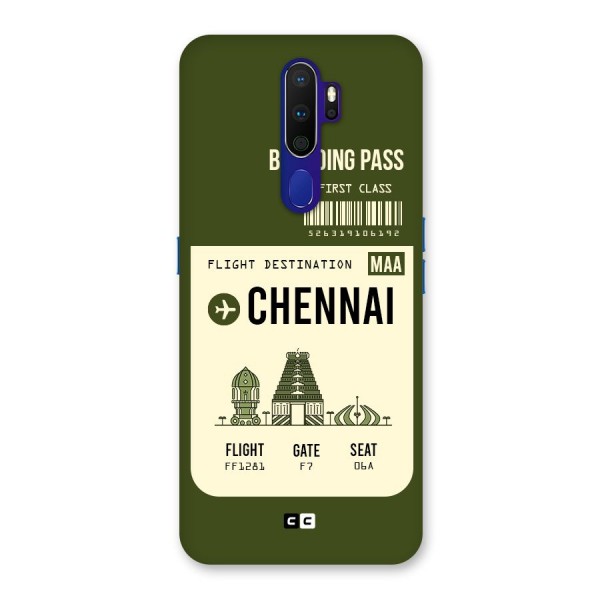 Chennai Boarding Pass Back Case for Oppo A9 (2020)
