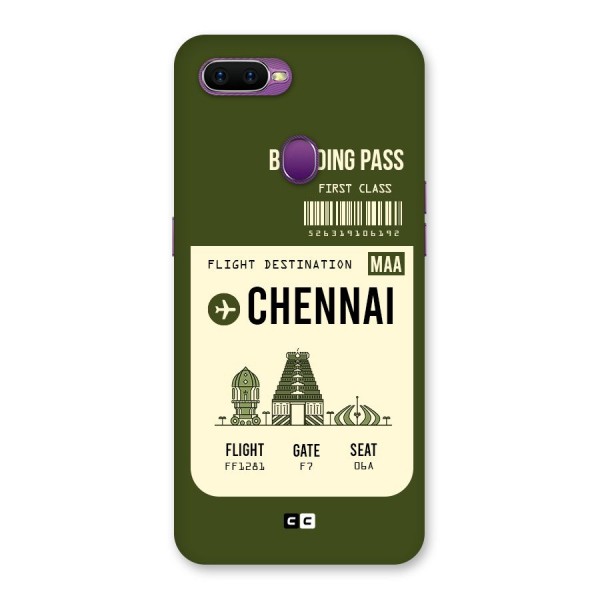 Chennai Boarding Pass Back Case for Oppo F9