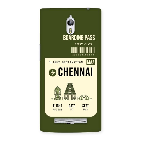 Chennai Boarding Pass Back Case for Oppo Find 7