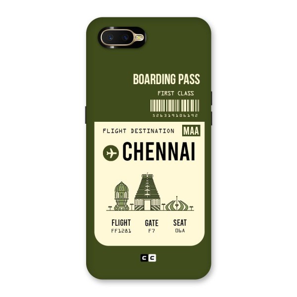 Chennai Boarding Pass Back Case for Oppo K1