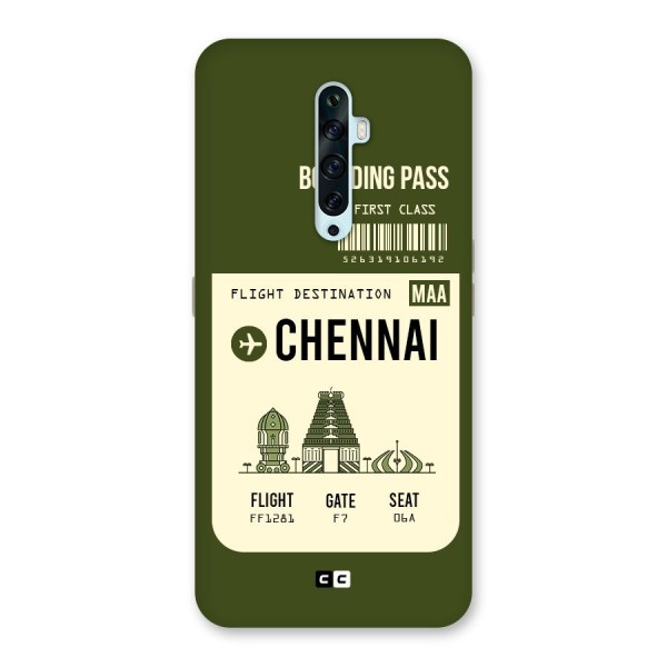 Chennai Boarding Pass Back Case for Oppo Reno2 F
