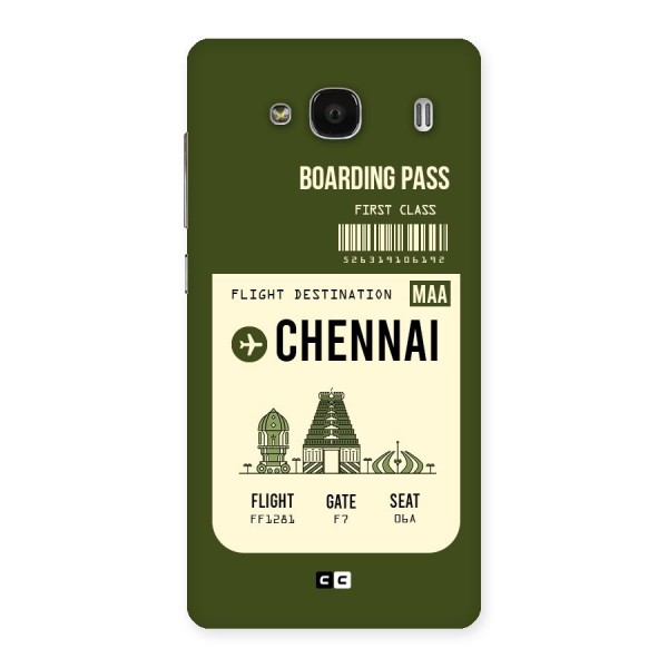 Chennai Boarding Pass Back Case for Redmi 2 Prime