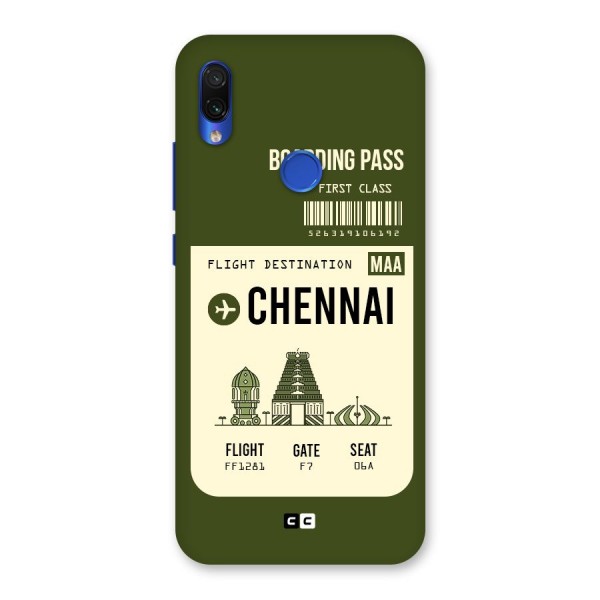 Chennai Boarding Pass Back Case for Redmi Note 7S