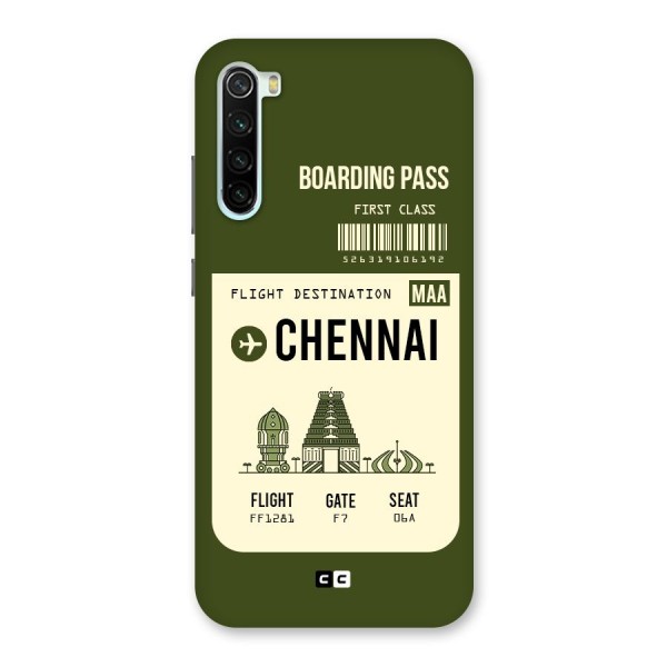 Chennai Boarding Pass Back Case for Redmi Note 8