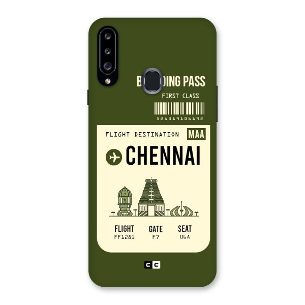 Chennai Boarding Pass Back Case for Samsung Galaxy A20s