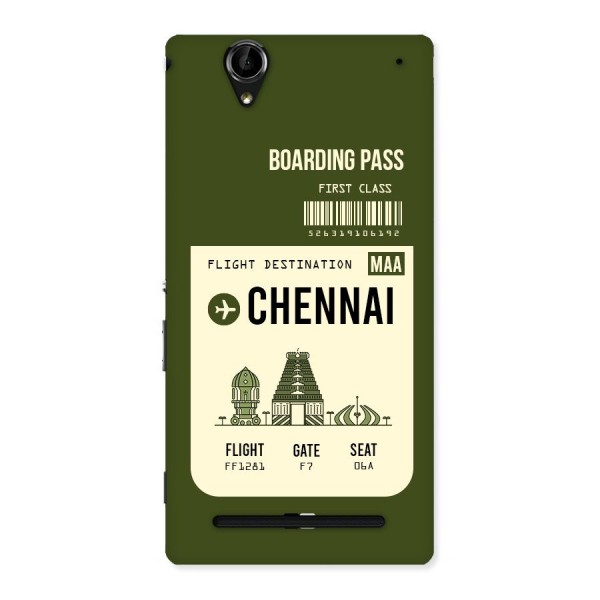 Chennai Boarding Pass Back Case for Sony Xperia T2