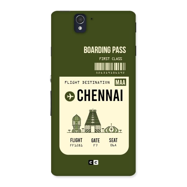 Chennai Boarding Pass Back Case for Sony Xperia Z