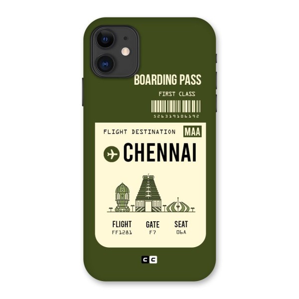 Chennai Boarding Pass Back Case for iPhone 11