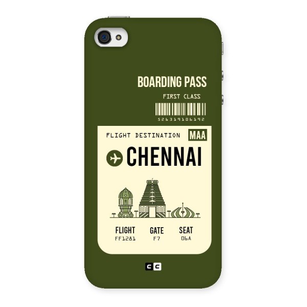 Chennai Boarding Pass Back Case for iPhone 4 4s