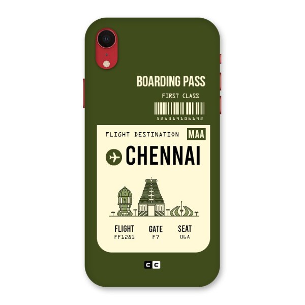 Chennai Boarding Pass Back Case for iPhone XR