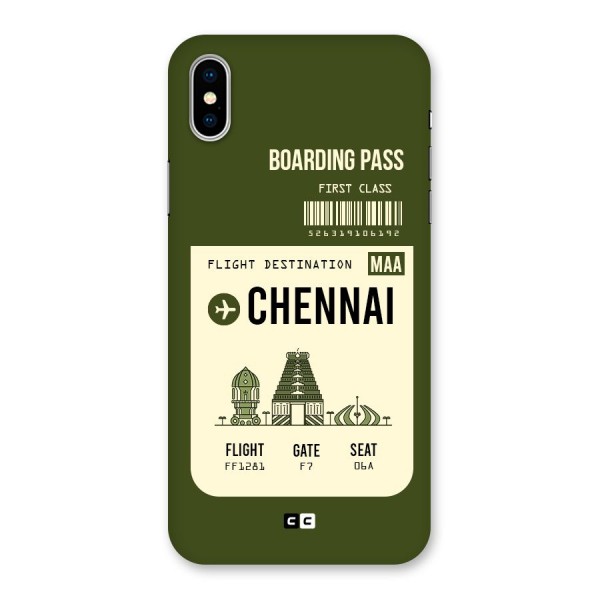 Chennai Boarding Pass Back Case for iPhone XS