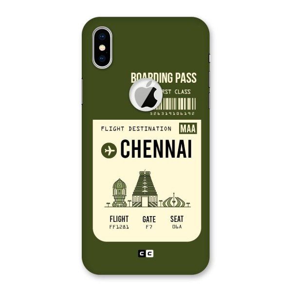 Chennai Boarding Pass Back Case for iPhone XS Logo Cut