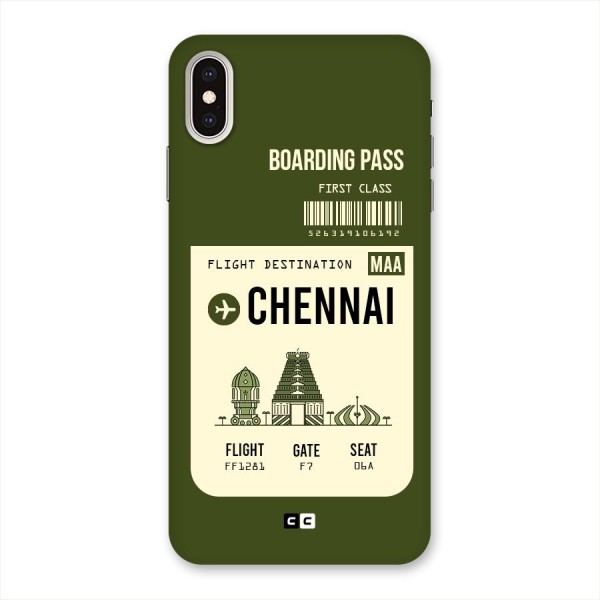 Chennai Boarding Pass Back Case for iPhone XS Max