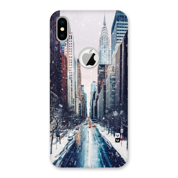 City Snow Back Case for iPhone X Logo Cut