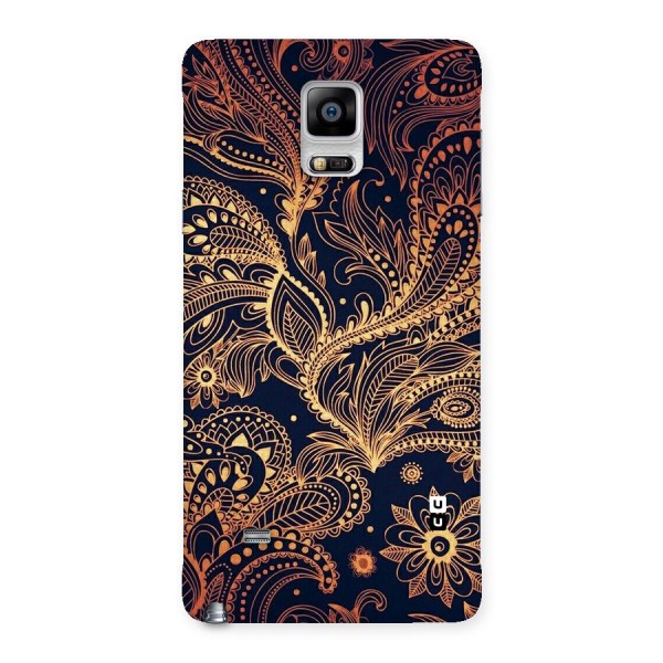 Classy Golden Leafy Design Back Case for Galaxy Note 4