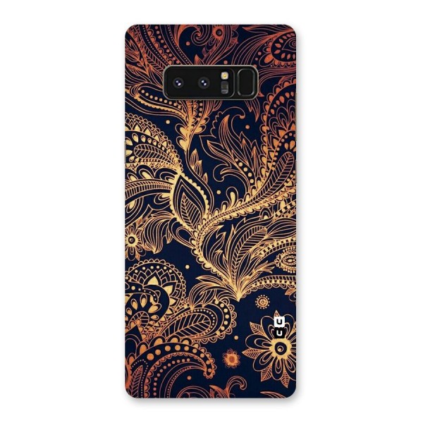 Classy Golden Leafy Design Back Case for Galaxy Note 8