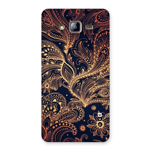 Classy Golden Leafy Design Back Case for Galaxy On5