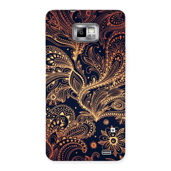 Classy Golden Leafy Design Back Case for Galaxy S2