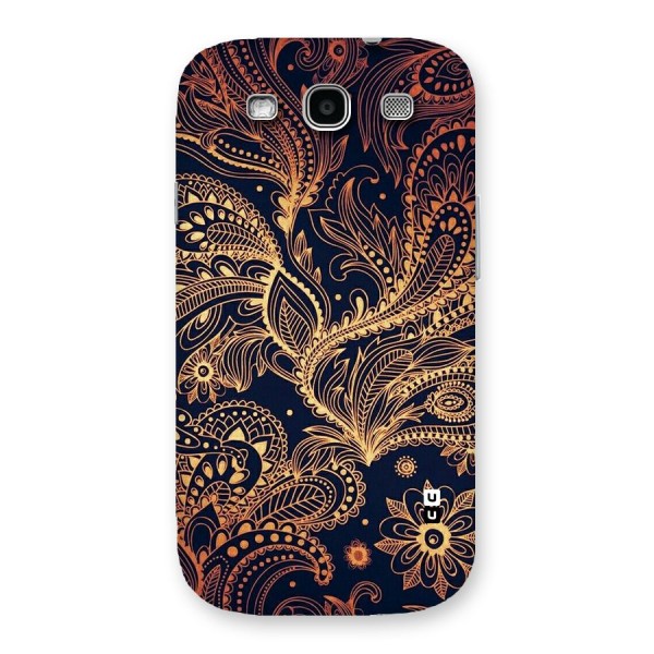 Classy Golden Leafy Design Back Case for Galaxy S3
