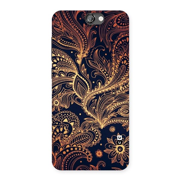 Classy Golden Leafy Design Back Case for HTC One A9
