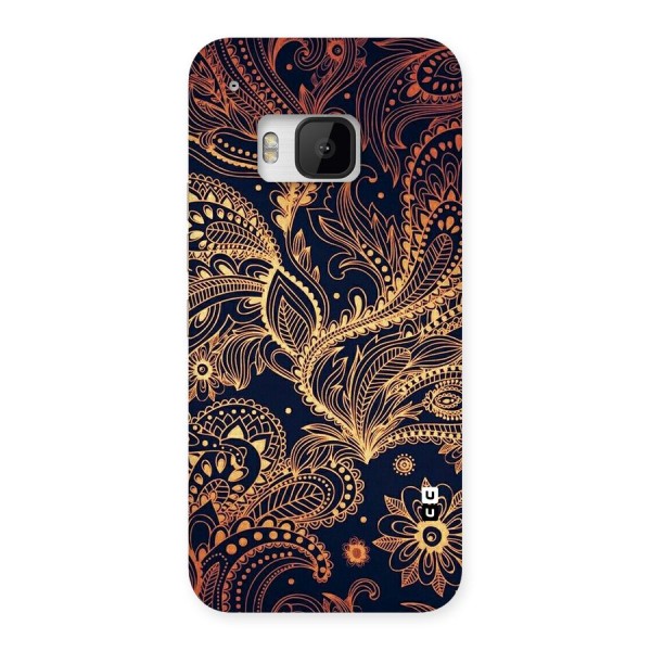Classy Golden Leafy Design Back Case for HTC One M9
