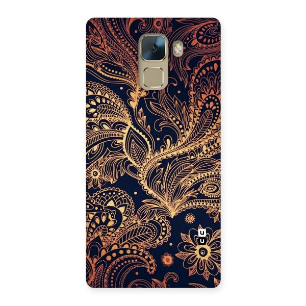 Classy Golden Leafy Design Back Case for Huawei Honor 7