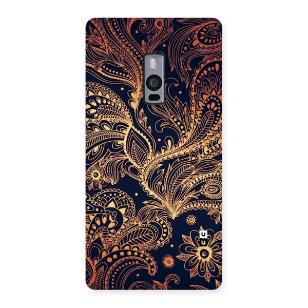 Classy Golden Leafy Design Back Case for OnePlus Two