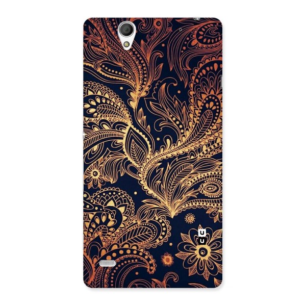 Classy Golden Leafy Design Back Case for Sony Xperia C4