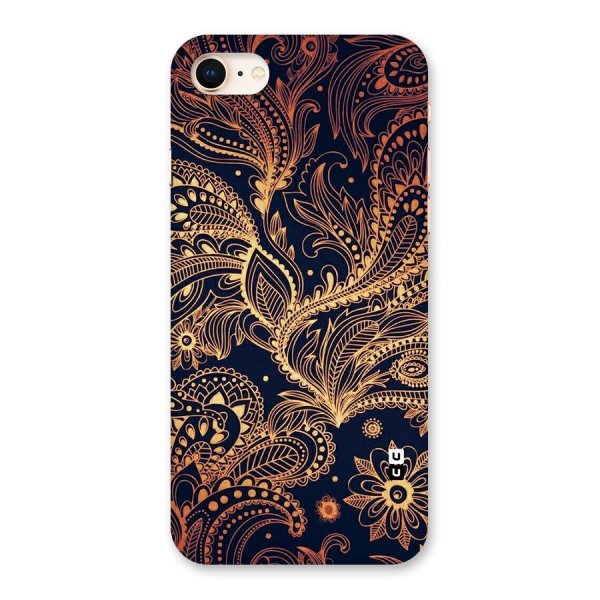 Classy Golden Leafy Design Back Case for iPhone 8